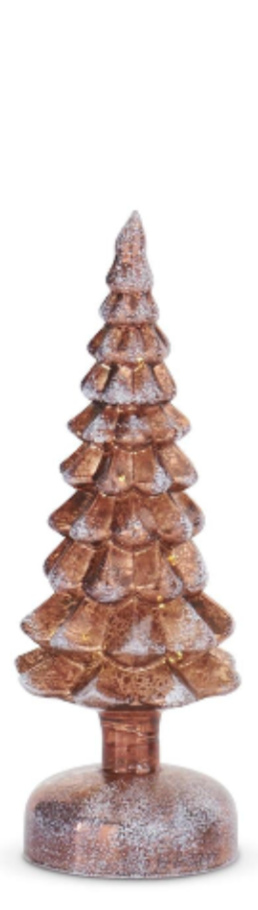 LED Rotating Frosted Copper Glass Trees