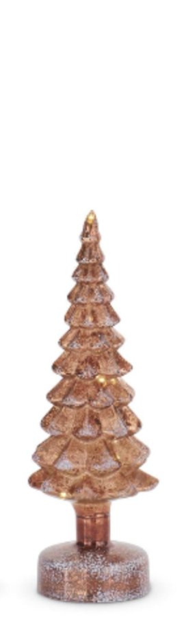 LED Rotating Frosted Copper Glass Trees