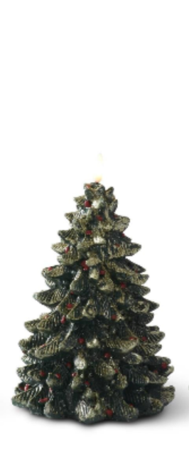 Glittered Green LED Christmas Trees