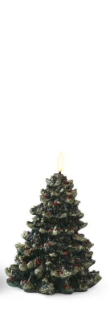 Glittered Green LED Christmas Trees