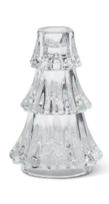 Clear Glass Christmas Tree Taper Holders