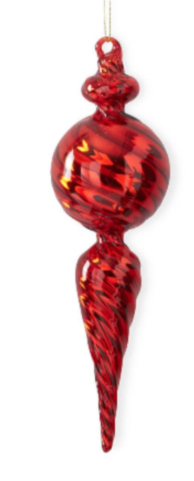 Assorted Red Glass Finial Ornaments