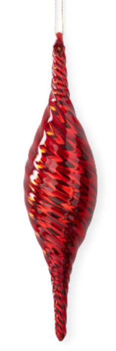 Assorted Red Glass Finial Ornaments