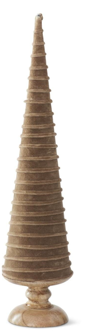 Velvet Swirl Christmas Trees w/ Wood Bases