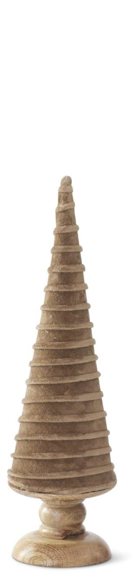 Velvet Swirl Christmas Trees w/ Wood Bases