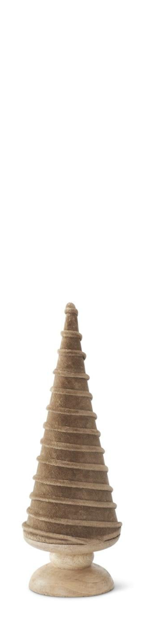 Velvet Swirl Christmas Trees w/ Wood Bases