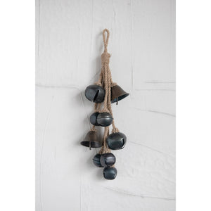 Decorative Metal Bells on Jute Hanger