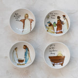 Round Stoneware Dish with Christmas Saying and Image