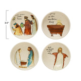 Round Stoneware Dish with Christmas Saying and Image