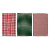 Woven Cotton Tea Towels, Multi Color, Set of 3