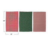 Woven Cotton Tea Towels, Multi Color, Set of 3