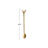 Brass Cocktail Spoon with Reindeer Handle