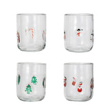 16 oz. Drinking Glass with Embedded Holiday Icon Pattern, 4 Styles