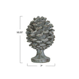 Resin Pinecone Finial, Verdigris Finish