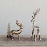 Cast Aluminum Reindeer, Antique Gold Finish