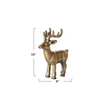 Cast Aluminum Reindeer, Antique Gold Finish