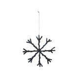 Cast Aluminum Snowflake Ornament, Black