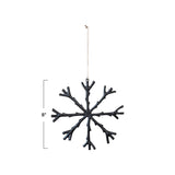 Cast Aluminum Snowflake Ornament, Black