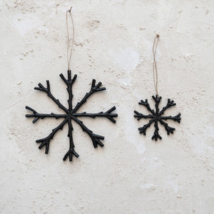 Cast Aluminum Snowflake Ornament, Black