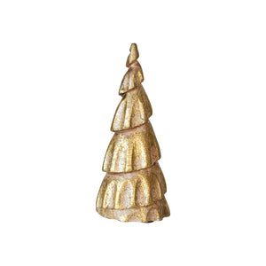 Carved Mango wood Tree, Rubbed Gold Foil