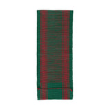 Woven Cotton Table Runner with Stripes, Green and Red