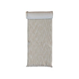 Woven Cotton Slub Table Runner with Metallic Gold Thread & Fringe, Natural