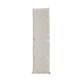 Woven Cotton Slub Table Runner with Metallic Gold Thread & Fringe, Natural