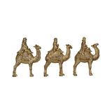 Resin Wiseman on Camel, Antique Gold Finish, Set of 3