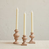 Resin Urn Shaped Taper Holders, Distressed Finish, Cream Color and White