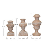 Resin Urn Shaped Taper Holders, Distressed Finish, Cream Color and White