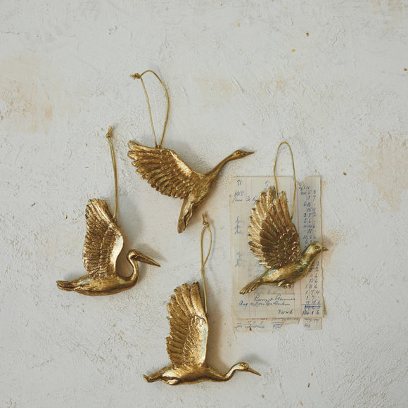 Resin Flying Bird Ornament, Gold Finish, 4 Styles