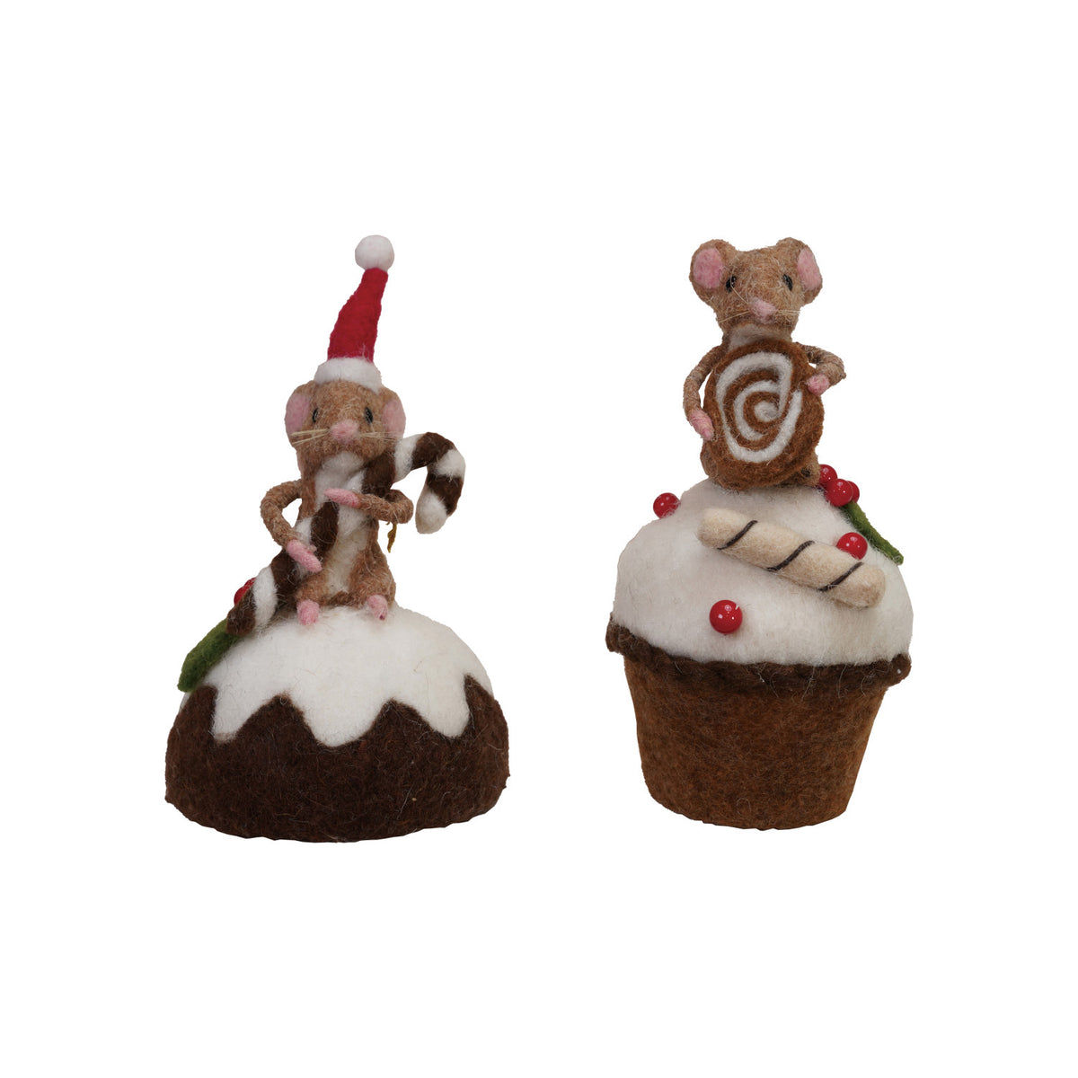 Wool Felt Mouse w/ Cake