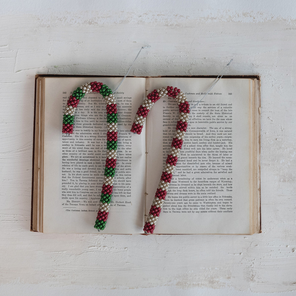 Beaded Candy Cane Ornament