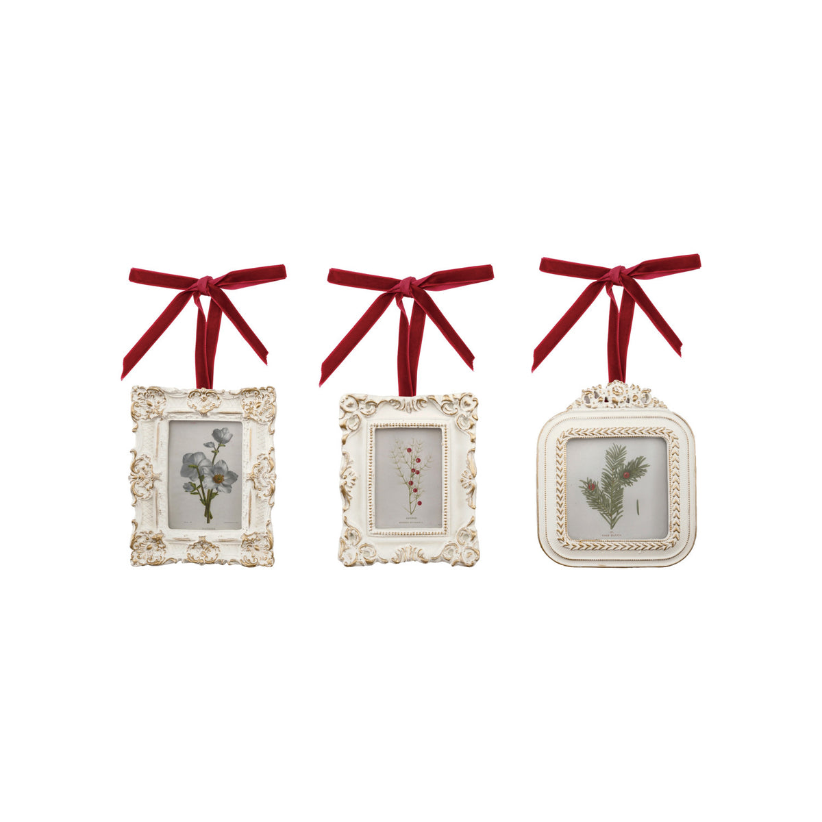 Resin Photo Frame Ornament with Velvet Ribbon