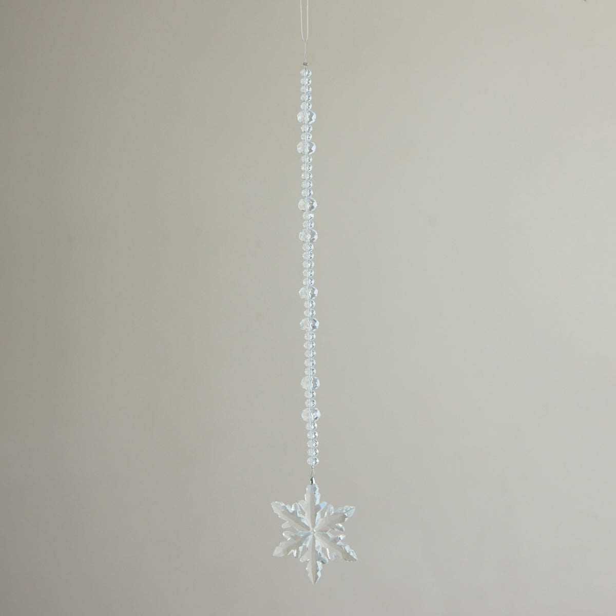 Hanging Crystal Beaded Drop with Snowflake