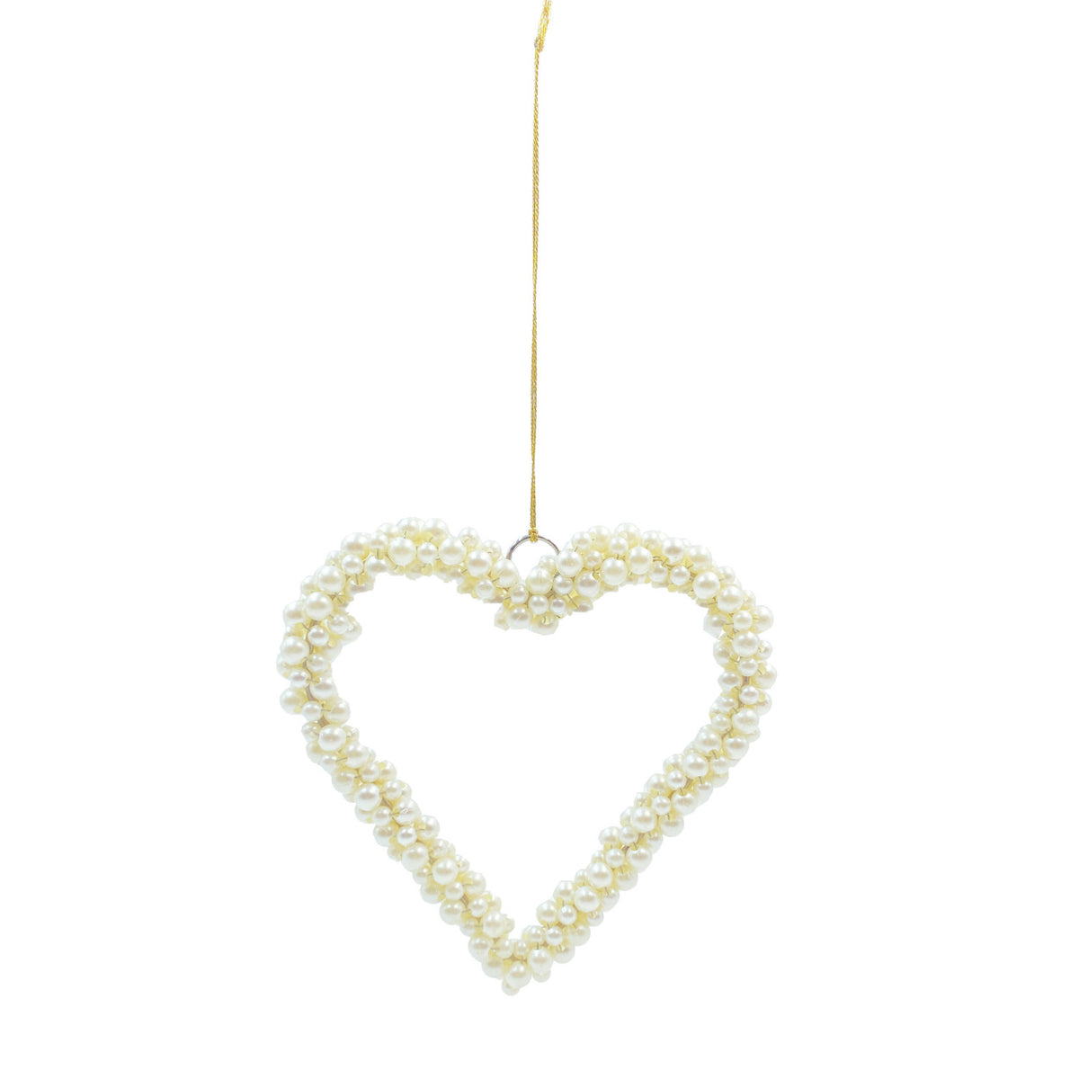 Faux Pearl Beaded Heart Ornament