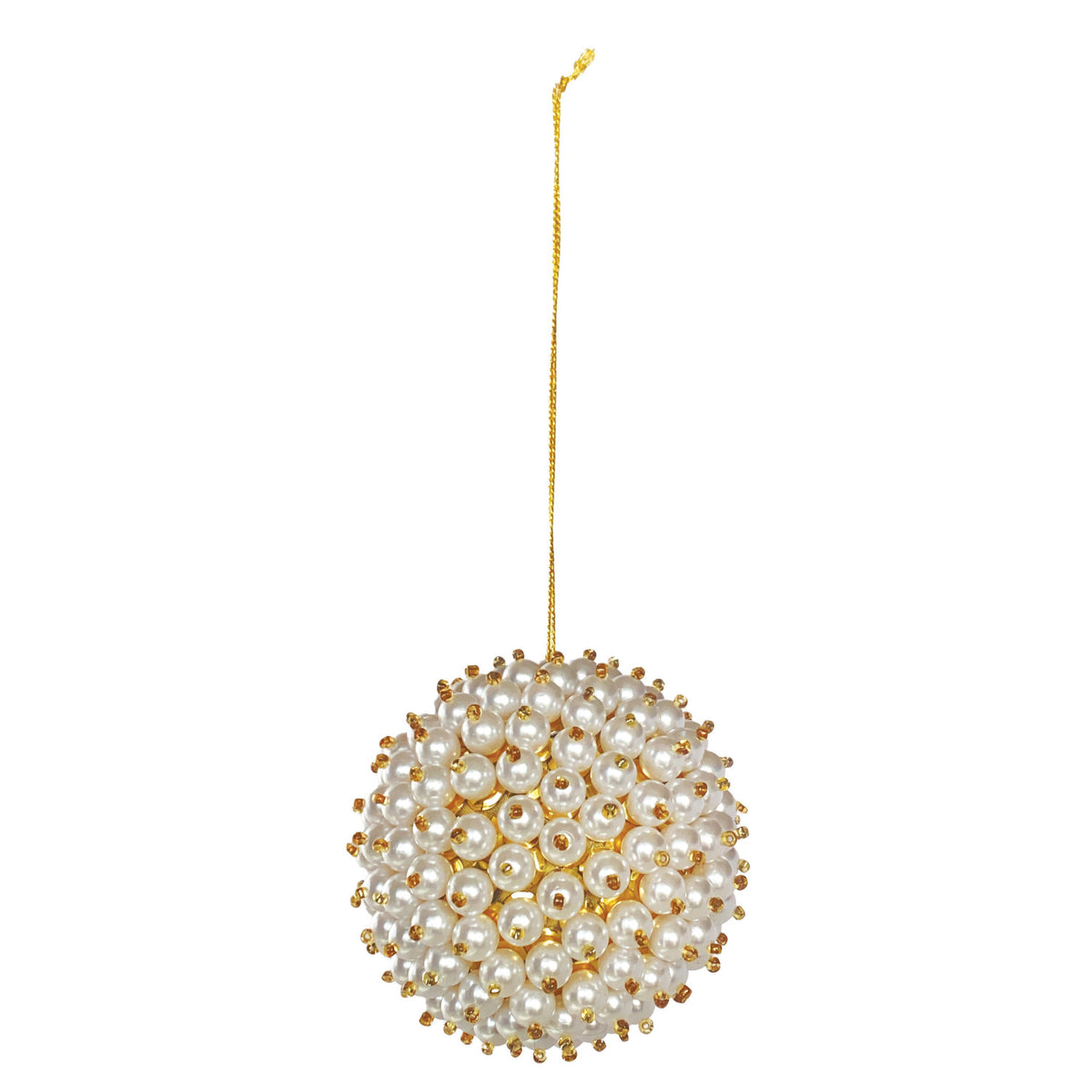 Faux Pearl Beaded Ball Ornament