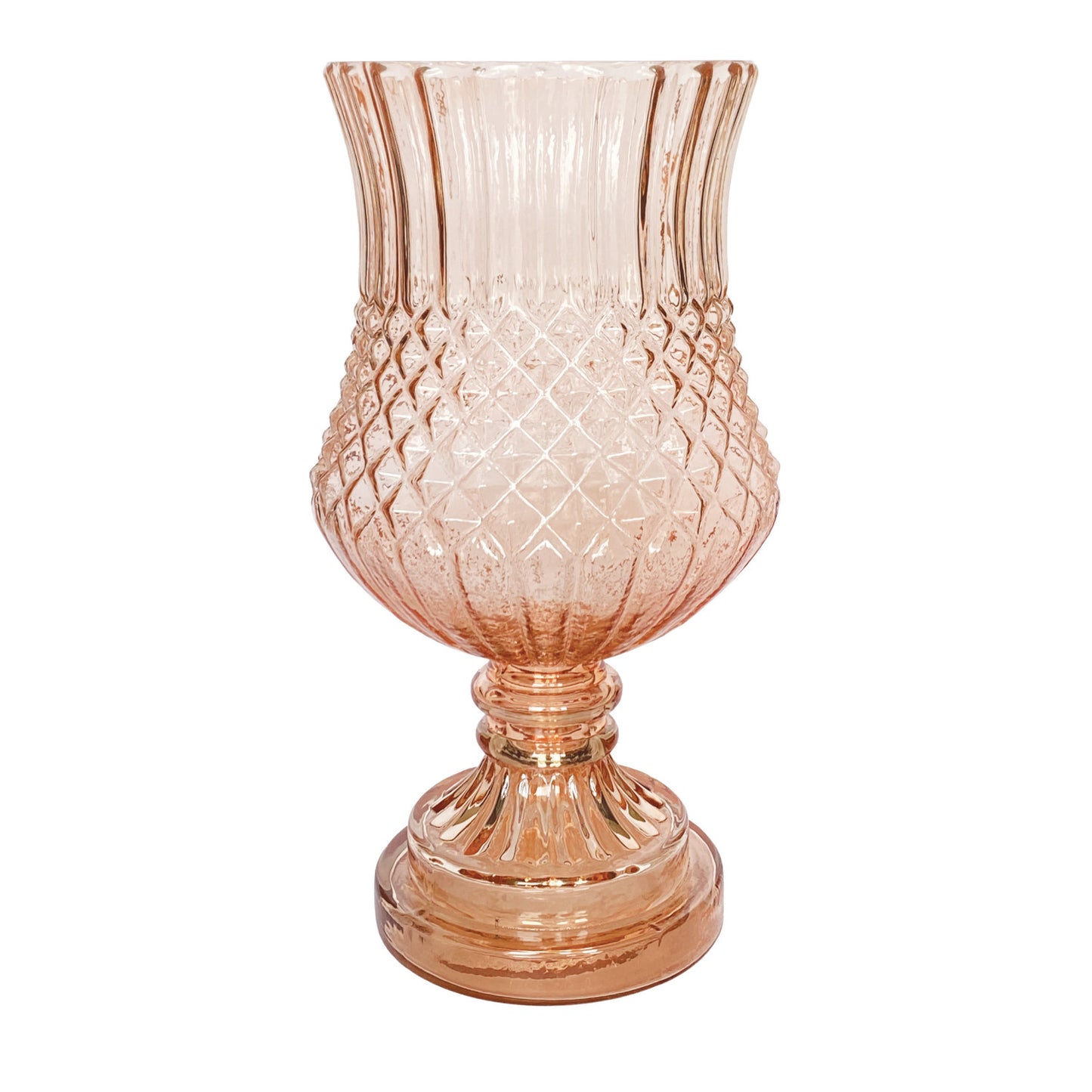 Embossed Glass Footed Vase