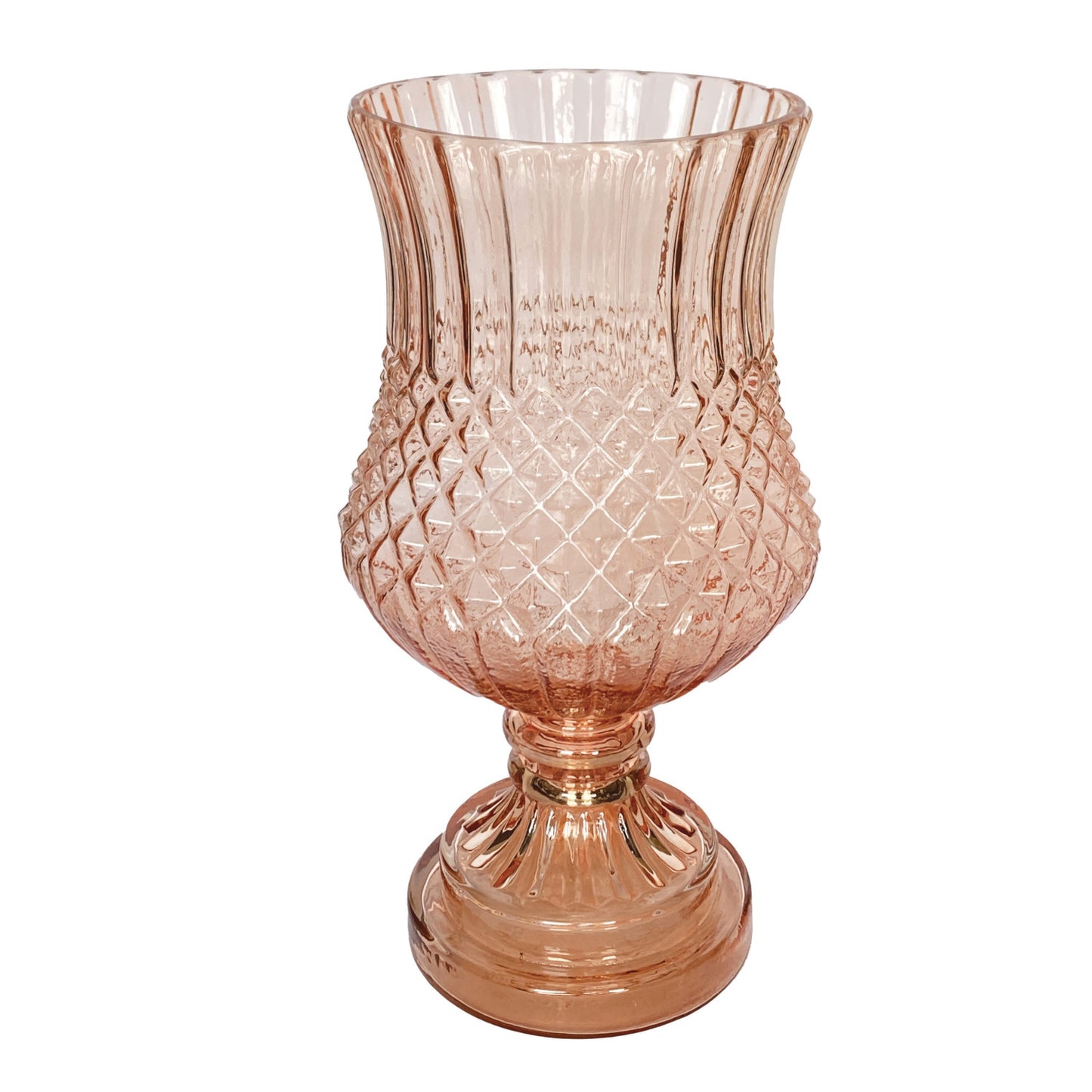 Embossed Glass Footed Vase