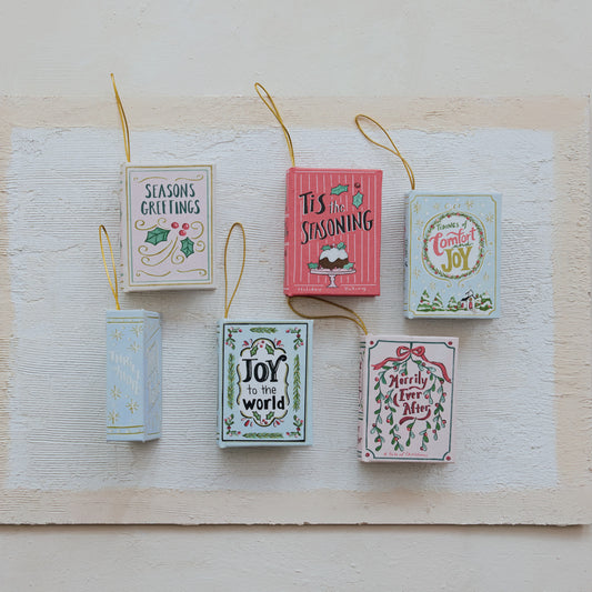 Christmas Canvas Book Ornament