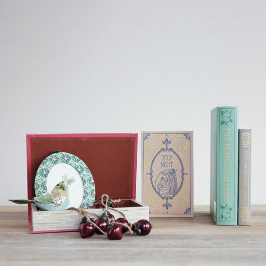 Canvas Book Storage Boxes with Christmas Prints
