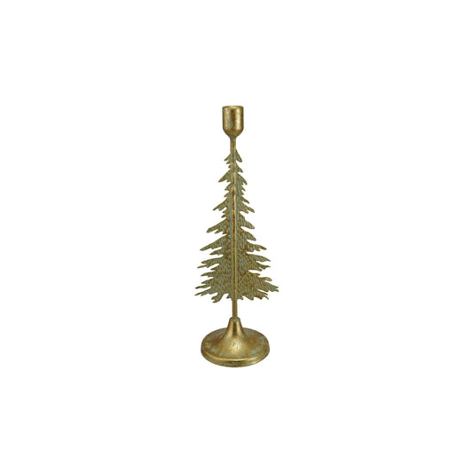 Verdigris Metal Tree Shaped Taper Holder