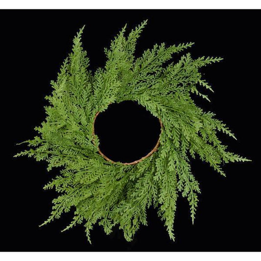 12" Cedar Candle Ring Green