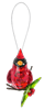 Acrylic Cardinal with Holly & Berries Ornament