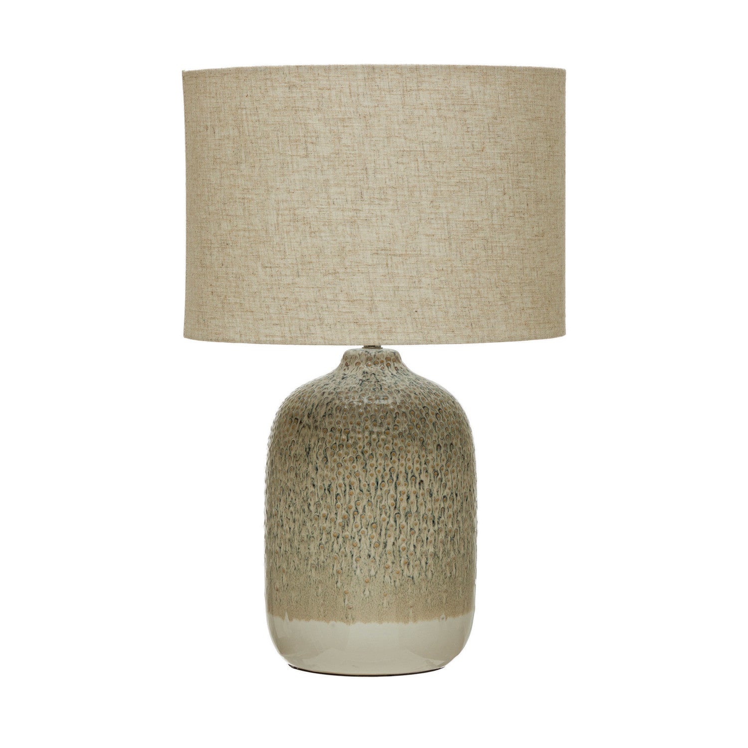 Stoneware Table Lamp with Linen Shade