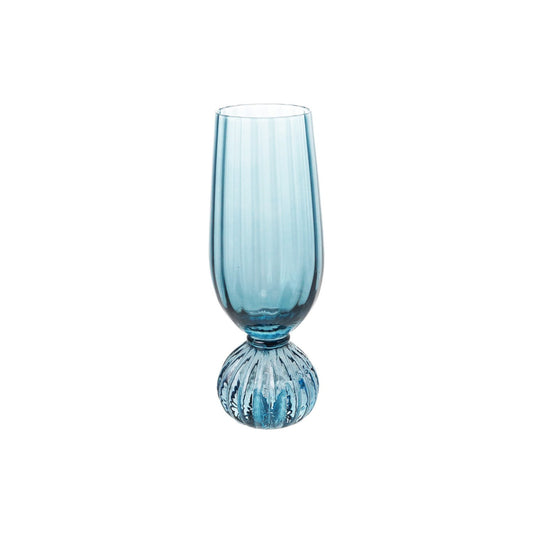 8 oz. Pleated Footed Champagne Glass, Blue