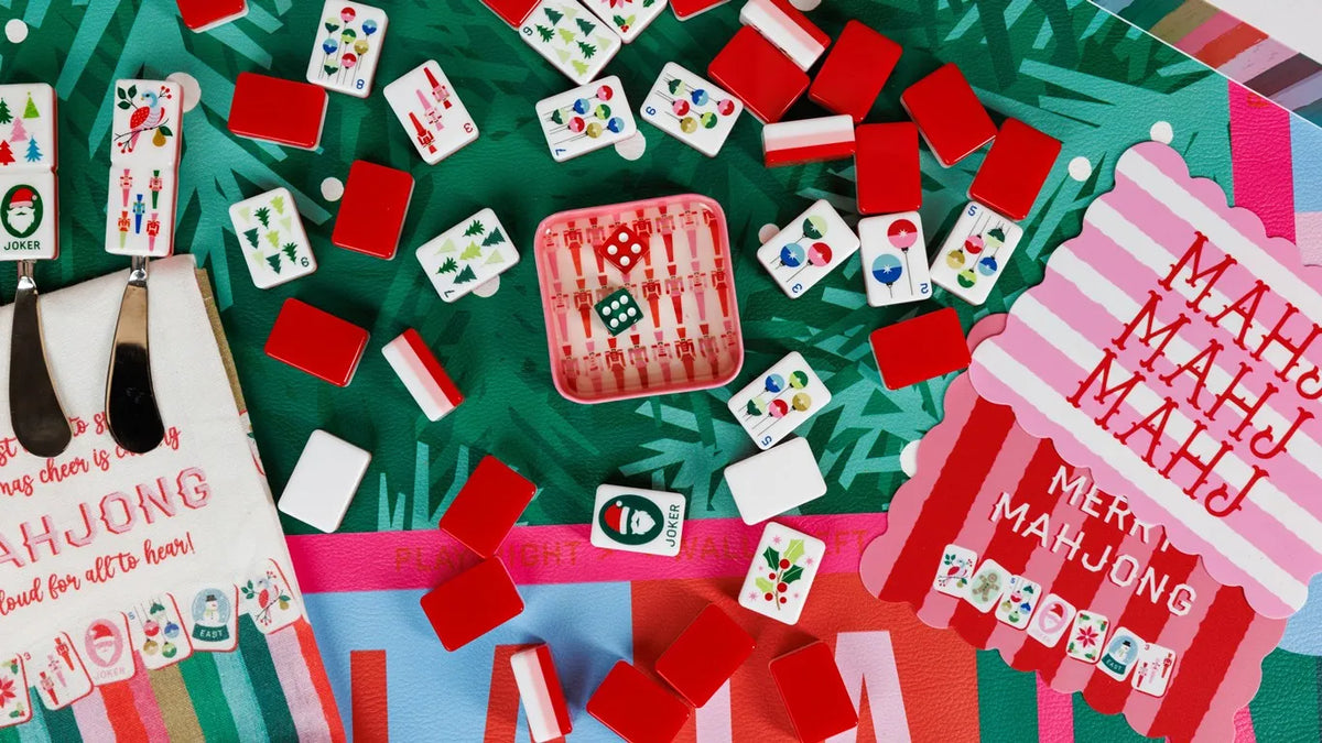 Jingle Pop Double Sided Christmas Mahjong Mat