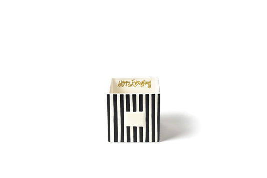 Black Stripe Mini Nesting Cube- Medium