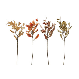 31-1/2"H Faux Leaf Pick, 4 Colors