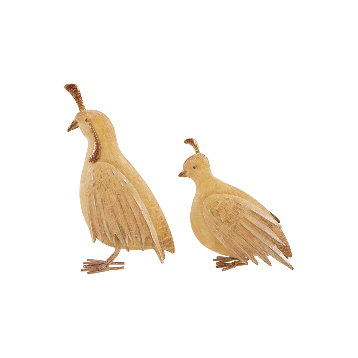 Hand-Painted Metal Quail
